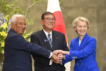 EU and Japan agree to work together to promote free trade and economic security