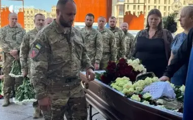 Farewell ceremony for deceased commander of "Liut" brigade, Maksym Kazban, held in Kyiv. PHOTOS