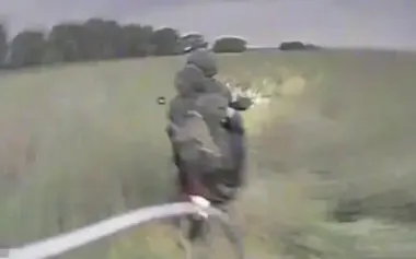 Drones eliminate occupying motorcyclist. VIDEO