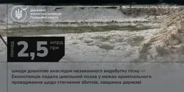 2,5 мільярда гривень за пісок: на Житомирщині викрито незаконний видобуток, Держекоінспекція подала багатомільйонний позов