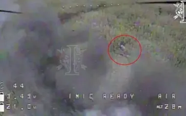 Special Operations Forces kamikaze drone strikes occupier, lifting his body several meters into the air. VIDEO