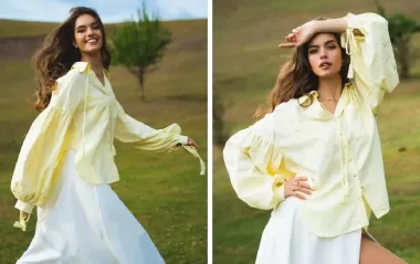 Ковбойские сапоги и рубашка оттенка Butter Yellow: стильный образ от бывшей Комарова