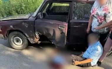 Four people were injured as result of drone attack on a car in Kupiansk. PHOTO