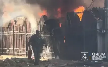 Occupiers struck civilian infrastructure in central part of Sumy community: fire broke out. VIDEO