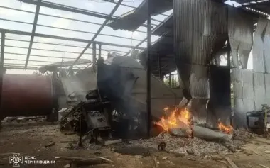 Enemy UAVs attacked Chernihiv region: warehouses burned down. PHOTO