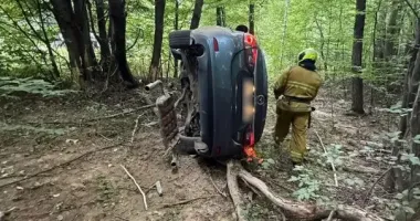 На Буковине авто слетело с дороги и перевернулось: есть пострадавшие