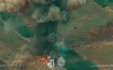 Russian Grad blown to pieces by Ukrainian FPV drones. VIDEO