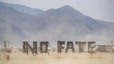 New Ukrainian installation at Burning Man in US rises from remains of storm-destroyed Black Cloud