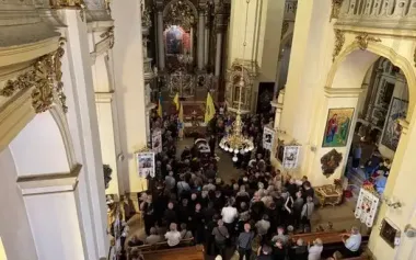 Farewell ceremony for Andrii Parubii taking place in Lviv. LIVE BROADCAST