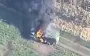 Occupiers’ trucks burn brightly after encountering drones of 414th Brigade. VIDEO
