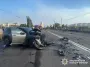 У Київ автомобіль загорівся після зіткнення в ДТП: фото, відео