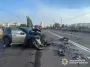 В Киев автомобиль загорелся после столкновения в ДТП: фото, видео