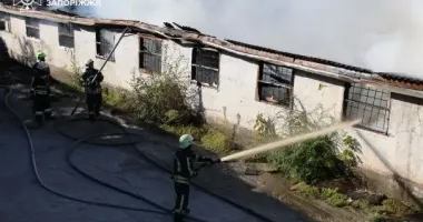 В Запорожье ликвидировали масштабный пожар на складе