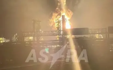 Drones attacked oil refinery in Leningrad region of Russian Federation: fire broke out. VIDEO&PHOTOS