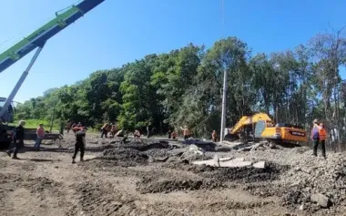 Clean-up of aftermath of explosion on railway in Kyiv region continues, 28 trains have changed their routes, - Svyrydenko. PHOTOS