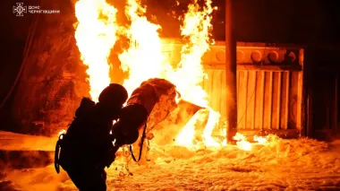 Russians attack firefighters tackling blaze in Chernihiv Oblast: four injured – photos