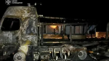 Russian drones hit Kyiv Oblast car park twice, with second strike landing as firefighters battled blaze – photos, video