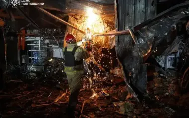 Enemy drone strike on petrol station in Poltava region: number of victims rises to four, fire extinguished. PHOTOS
