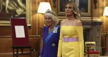 Модный дипломатический жест: в Виндзоре королева Камилла и Мелания Трамп сияли в цветах Украины