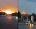 The moment a Russian missile strikes Dnipro in eastern Ukraine – video