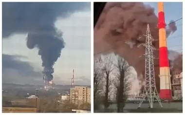 У Росії спалахнув Ново-Ярославський НПЗ: фото і відео пожежі
