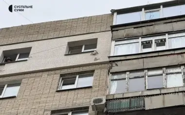 Russians attacked Sumy with drones: high-rise building roof was hit. PHOTOS