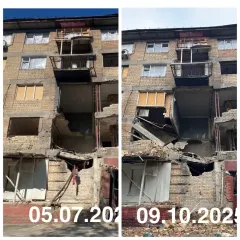 Жители поврежденного ВС РФ дома в Киеве пережили еще одну страшную ночь три месяца спустя