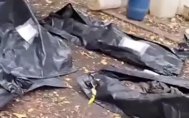 Occupier gathers his accomplices in black bags: "Some have dog tags, some don’t. Those with signs are ones who have been identified. At least there will be someone to bury". VIDEO