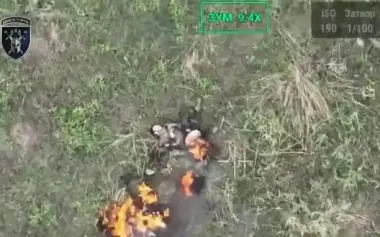 "Role of grill was performed by kamikaze drone": 42nd SMB burns occupier with precise strike. VIDEO