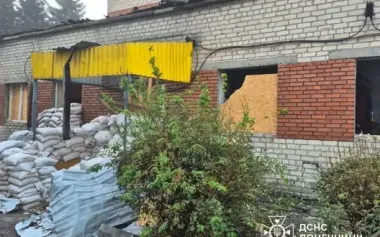 Russian air strike damaged building of fire and rescue unit in Dobropillia. PHOTOS
