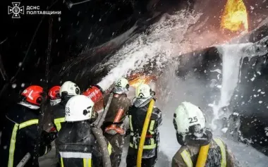 Fires extinguished in Poltava region after Russian combined strike. PHOTOS