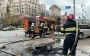 На Хрещатику сталася пожежа, чоловік підпалив шини біля КМДА