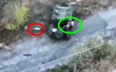 Russian FPV drone hits Ukrainian soldier but does not explode. VIDEO