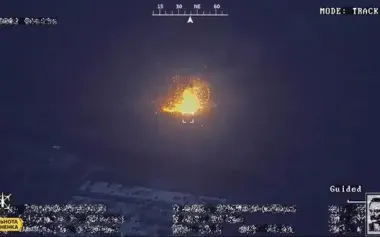Ukrainian drone operators destroyed two trucks with gun and ammunition inside. VIDEO