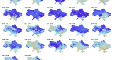 Украинская зима исчезает на глазах: инфографика показала, как за 22 года уменьшилось количество снега