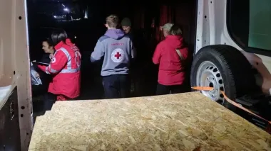 URCS helping victims of Russian air strike on Chernihiv