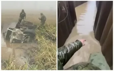 Атака на Белгородскую дамбу: затапливает блиндажи россиян, техника тонет в болоте