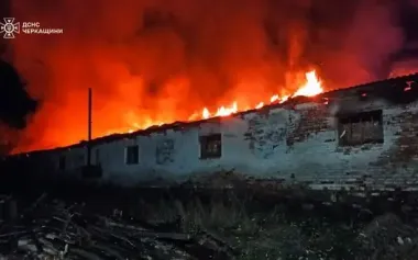 Farm was on fire, power lines damaged: consequences of Russian strike on Cherkasy region. PHOTOS