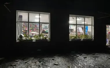 Novhorod-Siverskyi was hit by UAV at night: facades and windows of buildings in city centre were damaged. PHOTOS