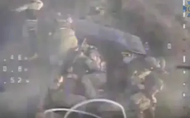 In Pokrovsk direction, kamikaze drone struck Russian Desertcross all-terrain vehicle with infantry. VIDEO