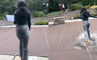 "Пошла по воде": риелтор сделала неожиданное открытие во дворе (видео)