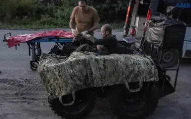 Evacuation of wounded using ground-based robotic complex: story of soldier from "Khartiia"