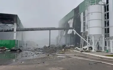 Russian forces struck thermal power plant in Chernihiv region, which runs on wood waste, with drones: damage has been reported. PHOTOS