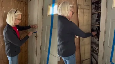Женщина нашла тайную дверь и раскрыла 80-летний секрет дома (видео)