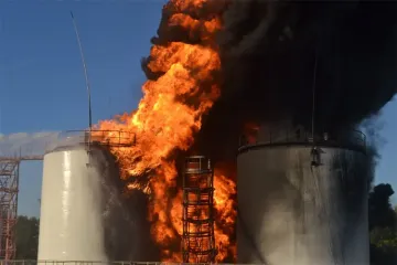Watch: SOF drones hit oil depot in Crimea