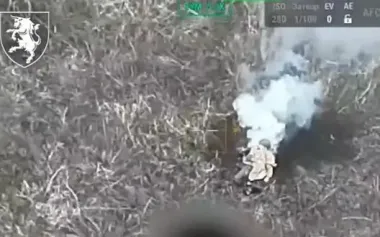 Strike drone of 43rd SMB hit occupier squarely in back. VIDEO