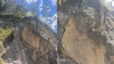 Чудо на склоне: паломники обнаружили необычный образ Девы Марии на скале (видео)