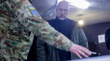 Shmyhal visits Kharkiv region, meets soldiers defending Vovchansk