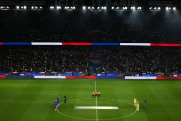 Players and fans remember victims of 2015 Paris terror attacks before France-Ukraine soccer match