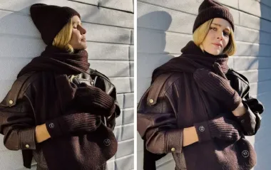 Катерина Кузнєцова показала, як стилізувати "шкірянку" з шапкою і шарфом